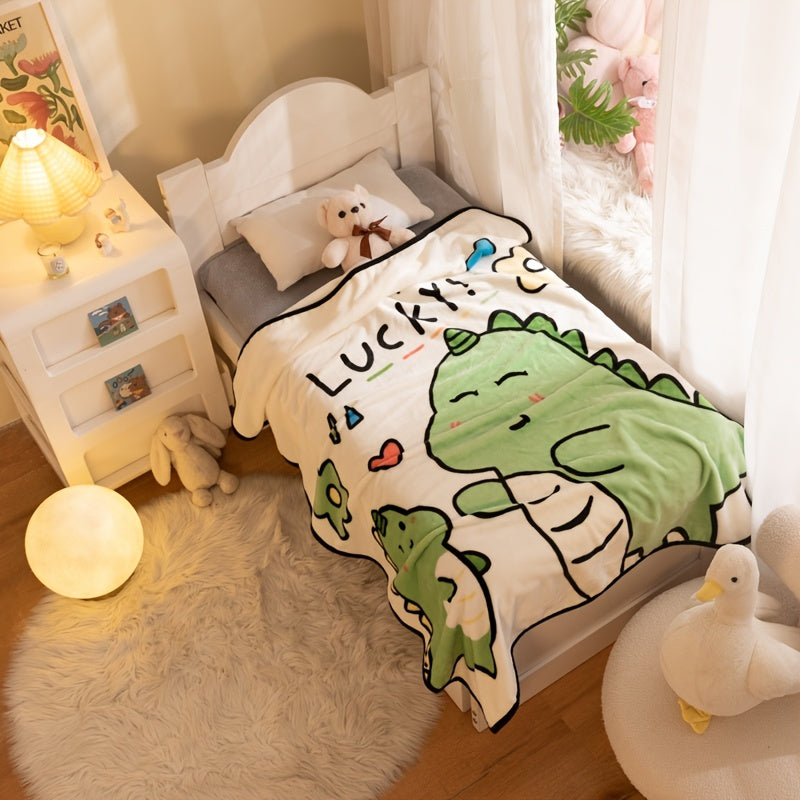 Kids Dinosaur Printed Flannel Blanket 100x140cm Plush Stroller Bedtime Gift