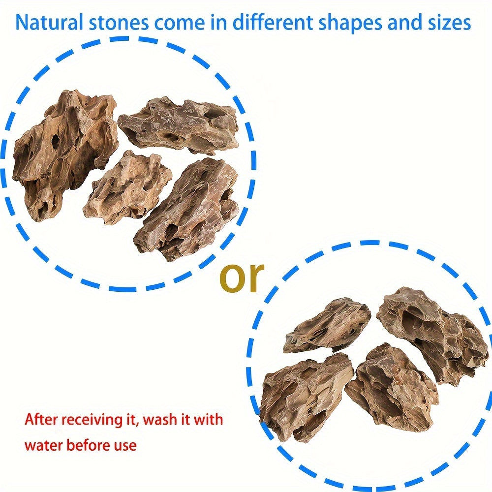 4 Small Natural Stone Dragon Bone Aquarium Landscape Stones for Fish Tank