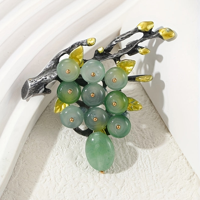 Винтажная брошь-булавка в виде гроздья винограда - стильная булавка для лацкана из сплава для женских костюмов и платьев, очаровательное дополнение к свитерам и пальто, отличная идея для подарка