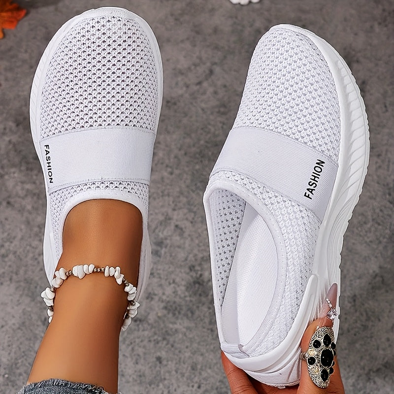 Ayollar uchun nafas oladigan slip-on sport poyabzali, yengil PVC taglik, qulay va kundalik kiyim uchun barcha fasllar uchun