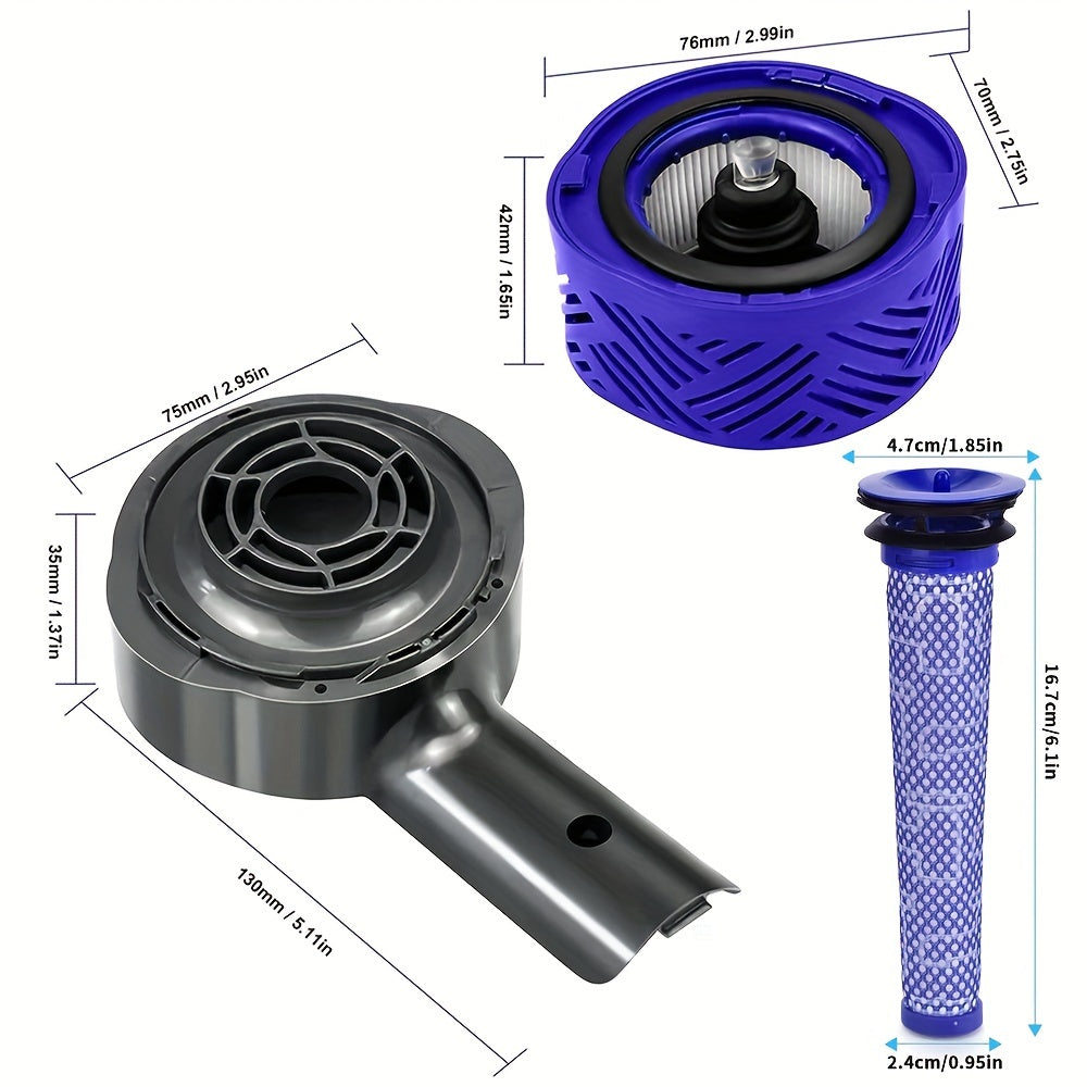 Dyson V6/DC58/DC59/DC61/DC62/DC74 changyutgichingizning ishlashini va changni nazorat qilishni ushbu mustahkam Orqa Motor Qopqog'i va Old Filtr aksessuar to'plami bilan yaxshilang.