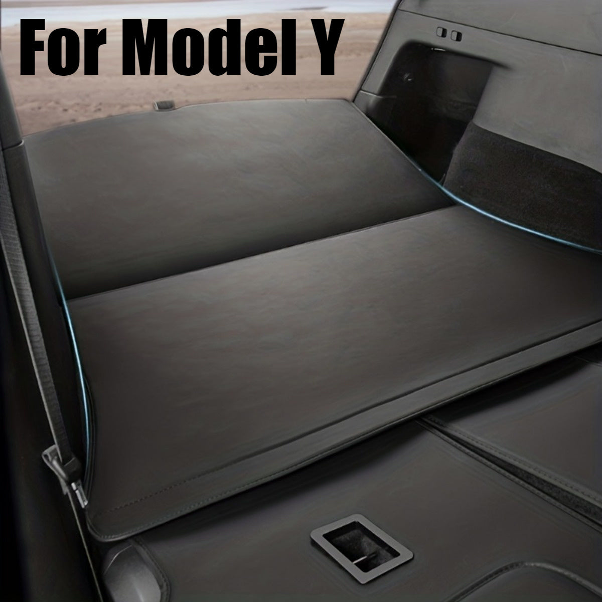Car Trunk Mat Waterproof Leather Cargo Liner for Model Y with Raised Edges