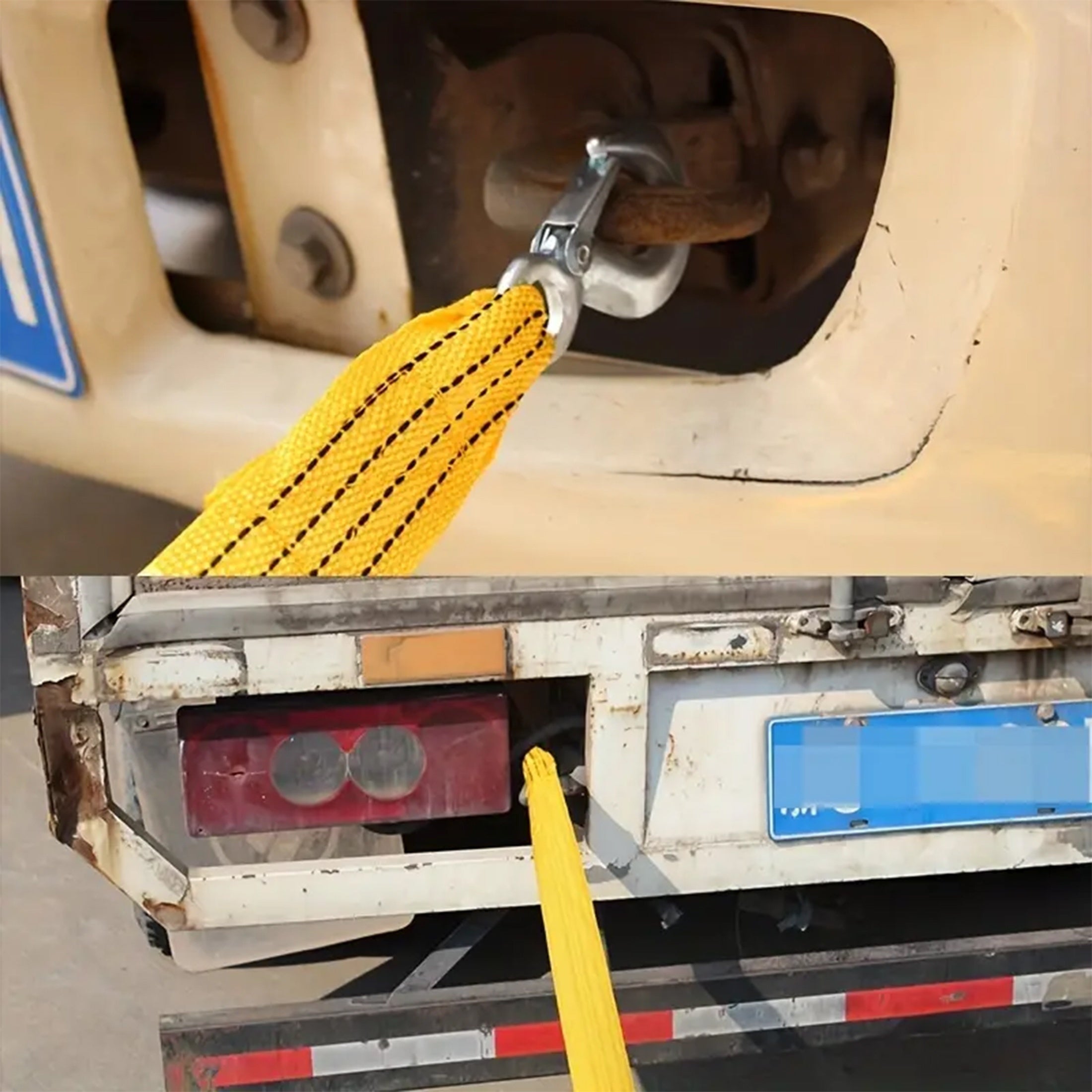 Heavy Duty 3 Ton Trailer Hitch Tow Strap 4M Iron Recovery Rope