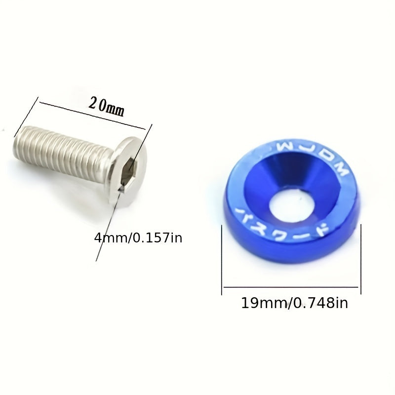 20 Pcs Aluminum M6 Fender Washer Bolts for Car License Plate Accessories