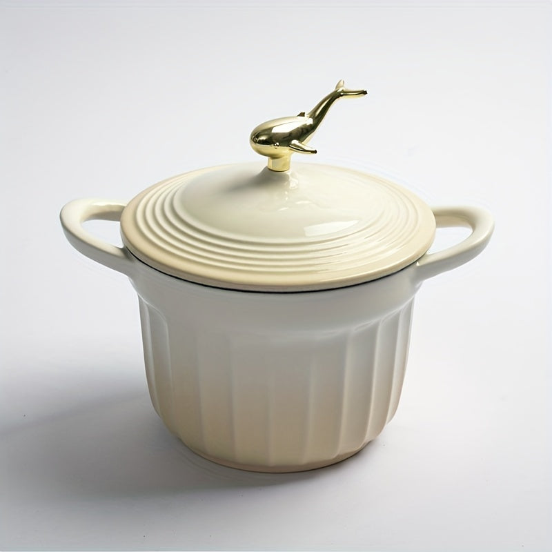 Enamel Cast Iron Dutch Oven 61 oz Non-Stick Ceramic Coating Versatile Cookware