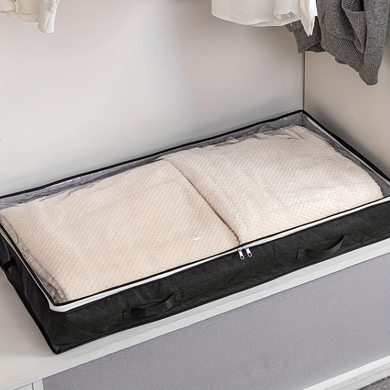 Black Transparent Under Bed Storage Box for Clothes and Bedding