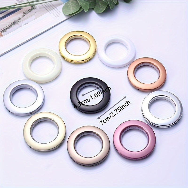 10 ta Nano shovqinni kamaytiruvchi parda halqalari, uy bezaklari va hammom aksessuarlari uchun Rim uslubidagi dizayn.