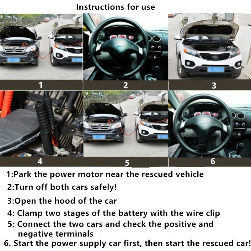 Car Emergency Power Start Cable 4M Copper Booster Jumper Battery Wire Kit