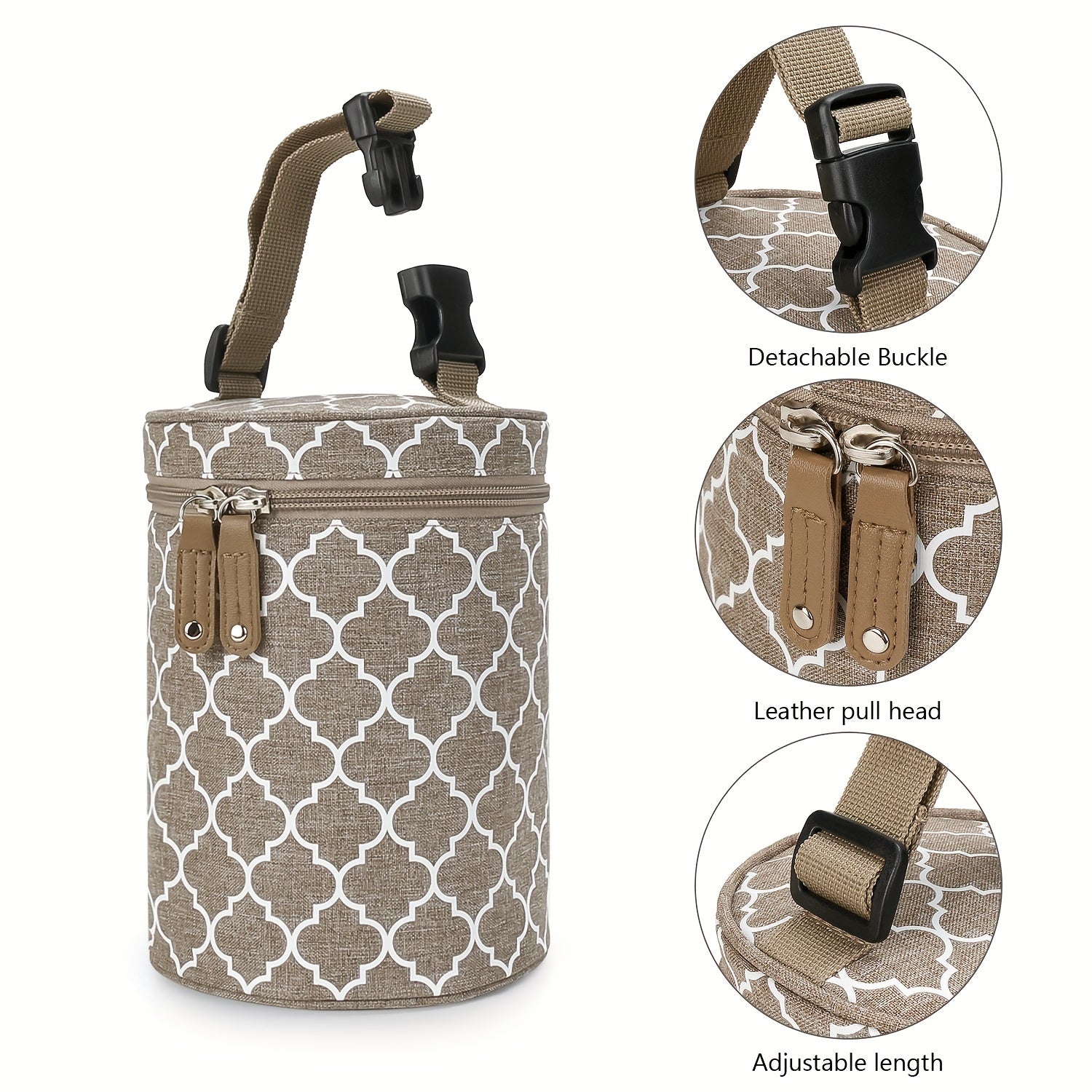 Portable Breast Pump Bag with Insulated Round Bucket for Stroller Hanging