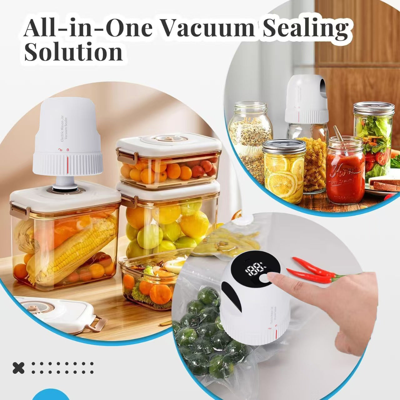 Vacuum Sealer with USB Rechargeable Battery Plastic Sealing Function ≤36V