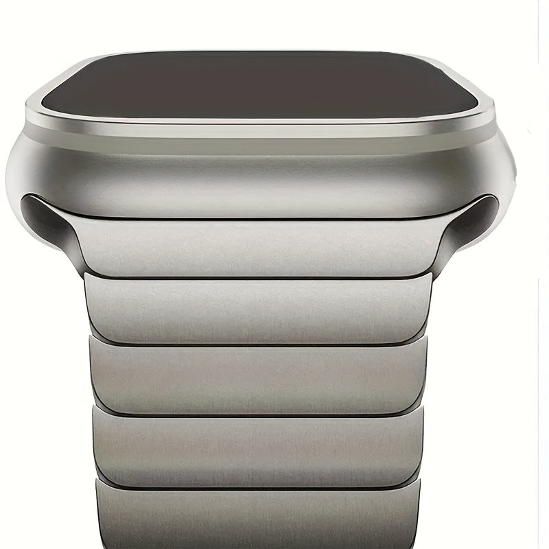 Men's Stainless Steel Watch Band for Apple Watch Series 1-9 and SE Ultra 40mm-49mm Metal Bow Buckle Strap