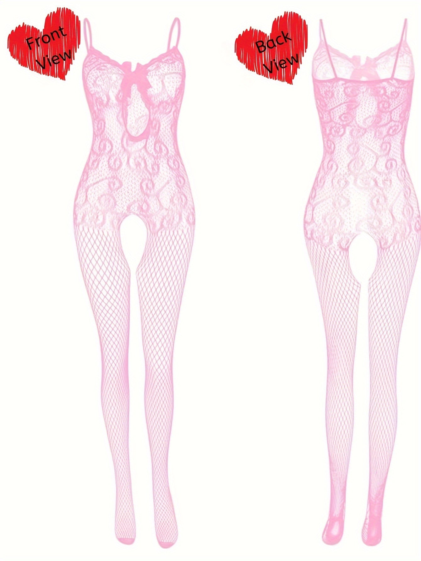 Women's Colorful Jacquard Fishnet Bodystocking with Free Lingerie and Underwear