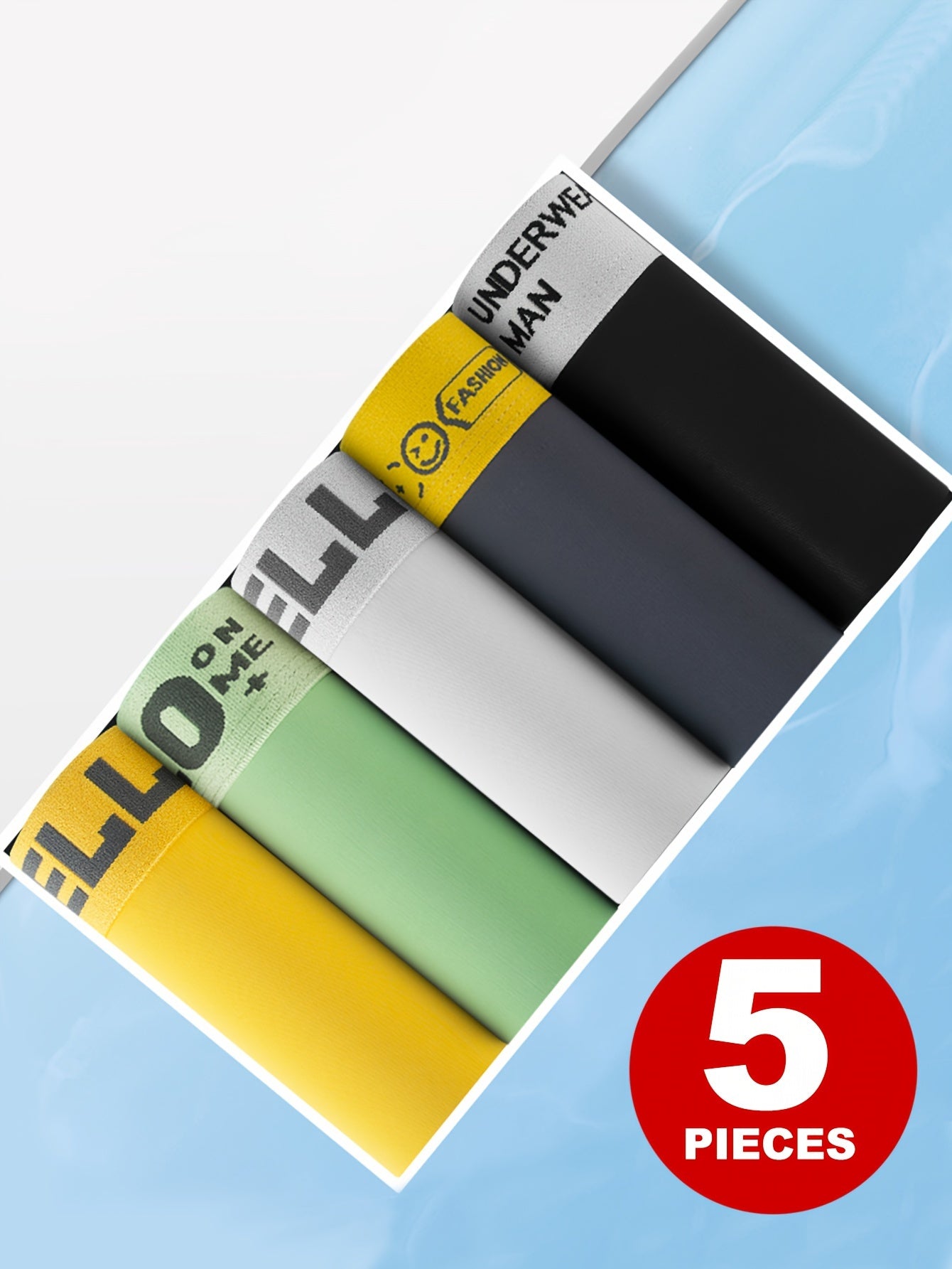 Pack de 5 o 10 calzoncillos bóxer cortos de poliéster de color sólido para hombre