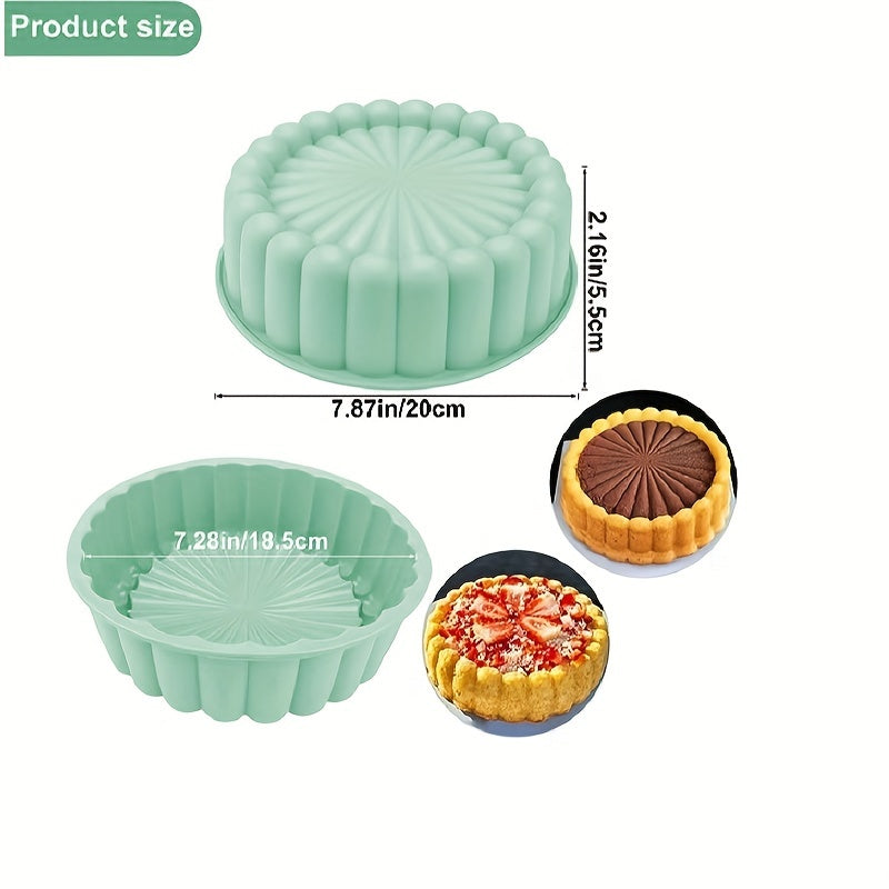Silicone Cake Pan Non-Stick 20.32cm Circular Flower Mold for Baking