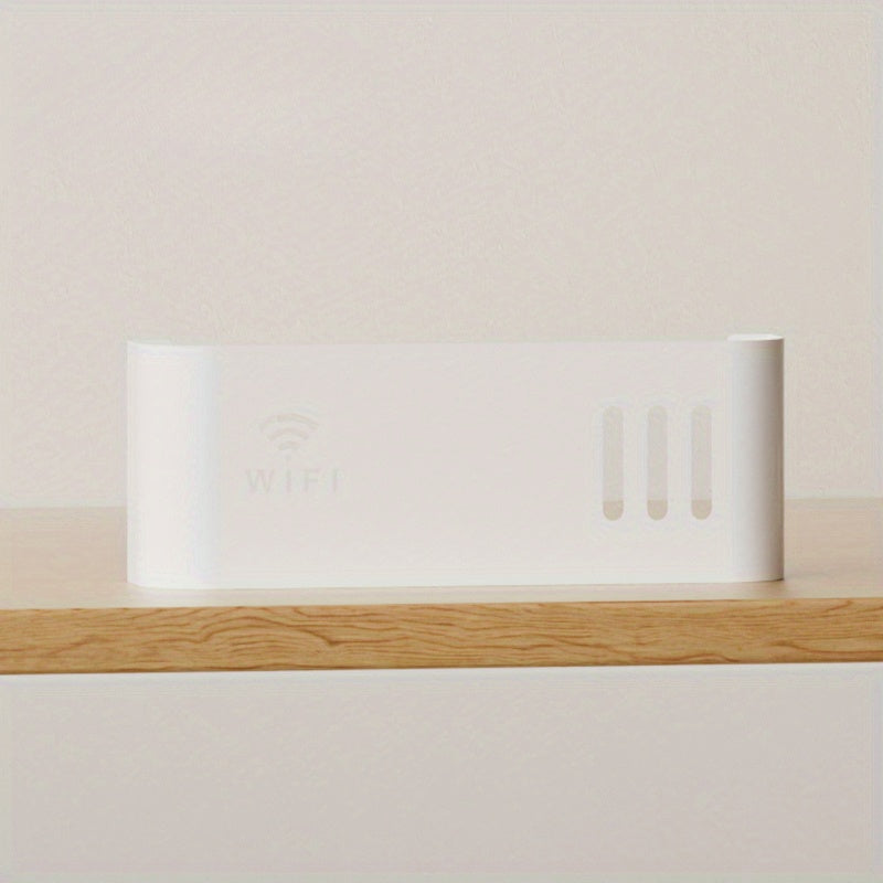 Wall-Mounted WiFi Router Storage Box Durable Space-Saving Organizer for Home Office