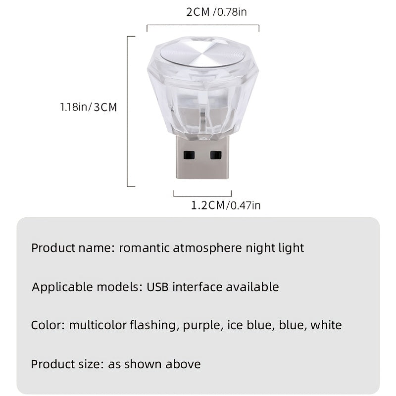 Luz de ambiente LED para coche USB, lámpara de estado de ánimo para interiores, lámpara decorativa portátil, súper brillante