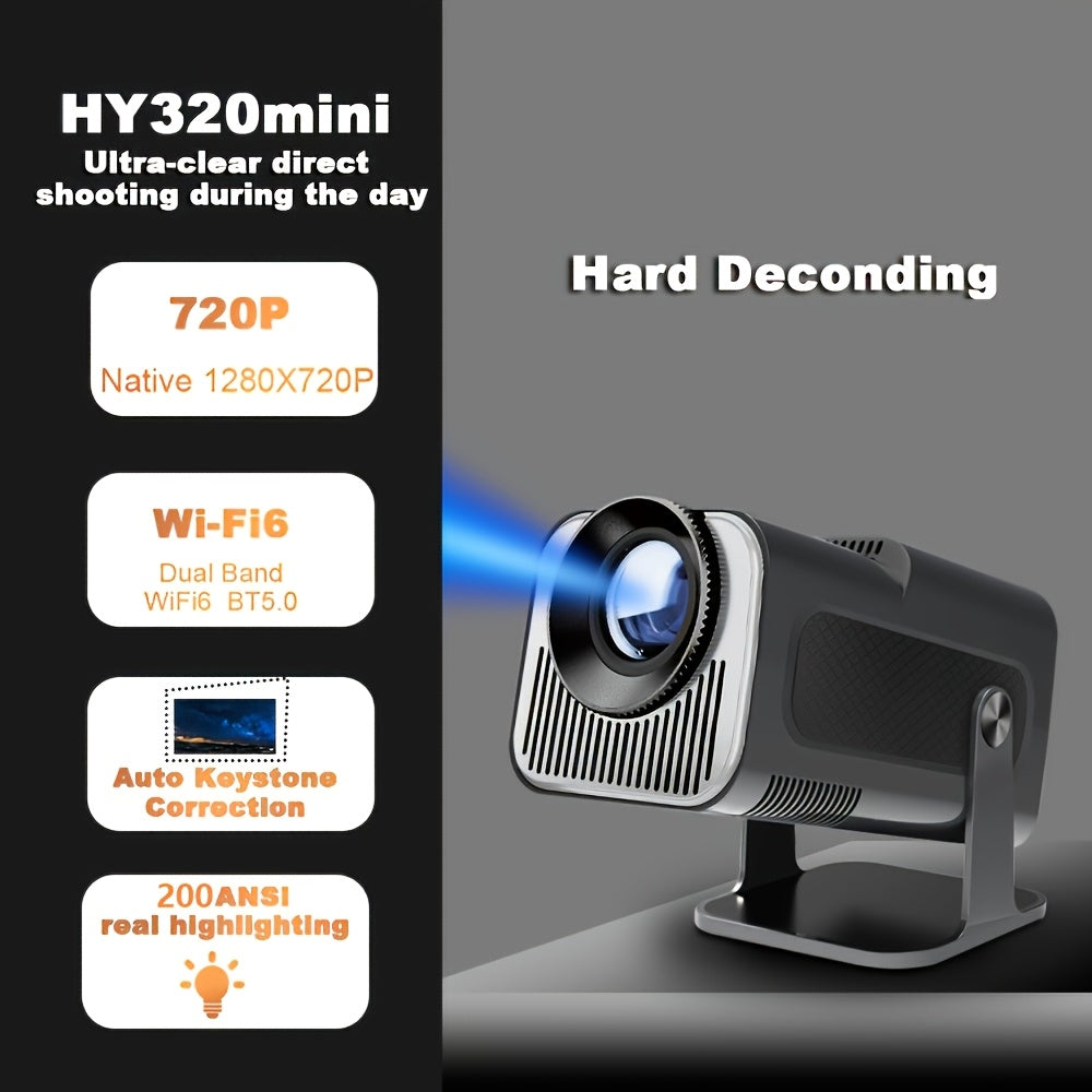 Ochiq havoda projektor 9 nisbatli LCD displey WiFi6 Type-C quvvati qora