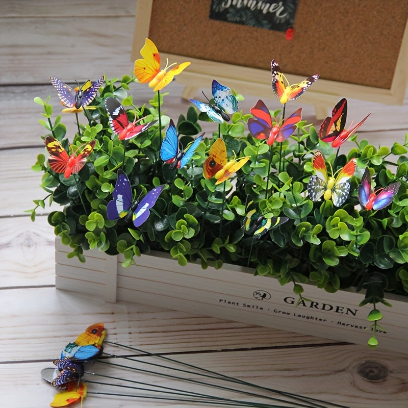 10 Pieces Colorful 3D Butterfly Garden Stakes for Outdoor Decoration