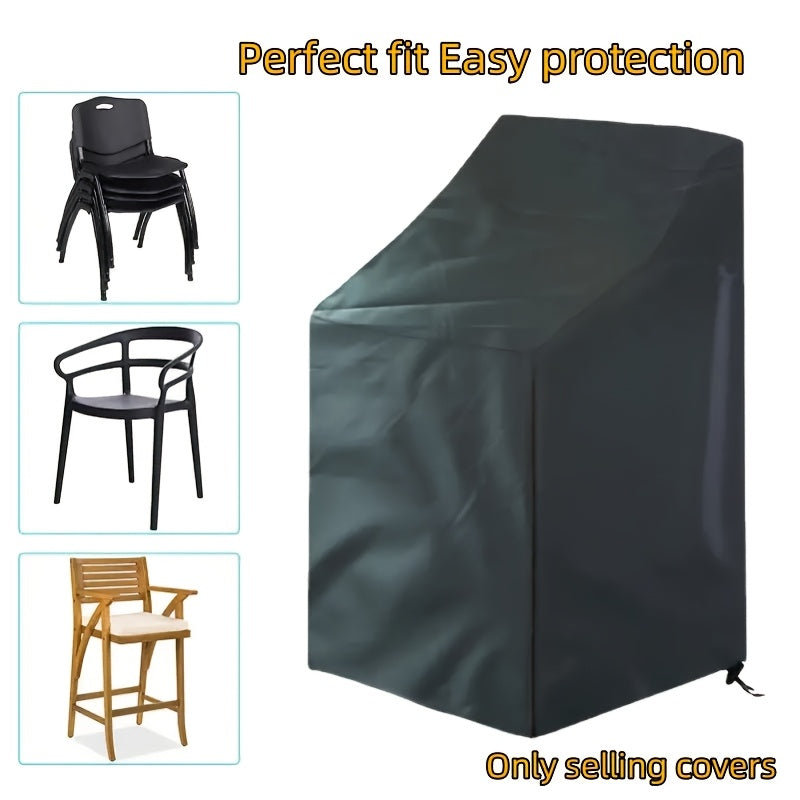 Black Outdoor Stacking Chair Cover 210D Oxford Fabric Waterproof Non-Waterproof