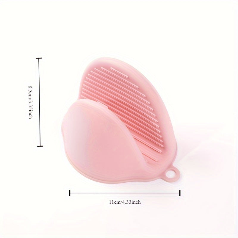 Pink Silicone Oven Mitts Heat Resistant Non-Slip Kitchen Gloves for Grilling Camping