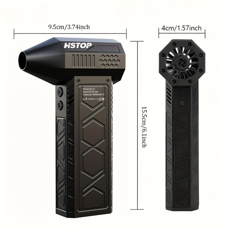 Mini ventilador de mano turbo para limpieza de electrónica, polvo, nieve, recargable por USB