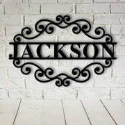 Custom Metal Family Name Sign Wall Art with Monogram for Home Decor and Wedding Gift