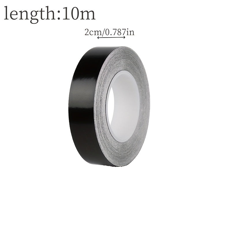 Vinilo de negro para coche con acabado de seda para molduras de ventanas, pegatinas de 10 m x 2 cm, calcomanías para puertas