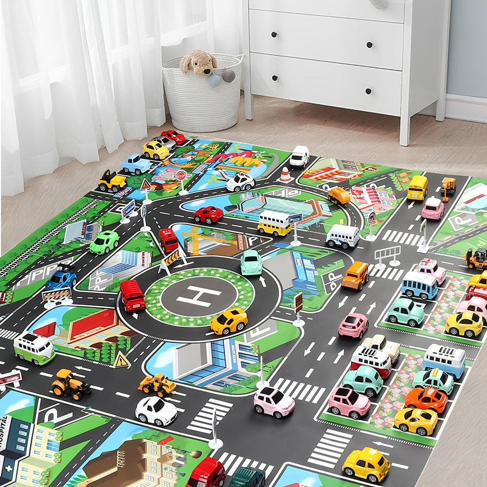 Kids Waterproof Play Mat for Indoor Outdoor Multi-Theme Traffic Parking Lot