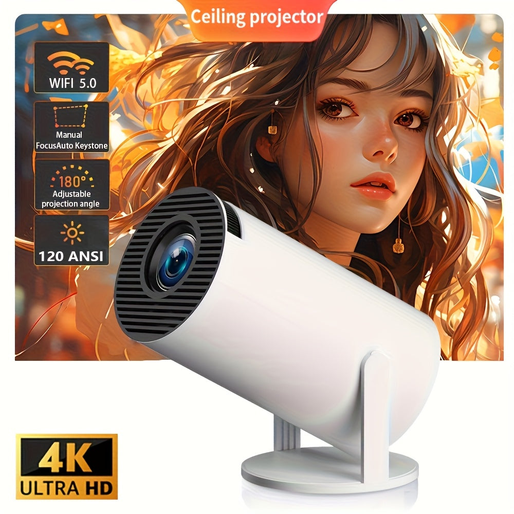 Мини портативный 4K видеопроектор с Wi-Fi 6 и HD 1280x720