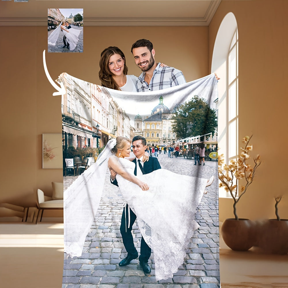 Personalized Photo Blanket for Cozy Comfort, Customizable Gift for All Seasons