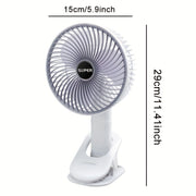 Silent Portable Fan with 3 Speeds USB Rechargeable Foldable for Home Office Dorm