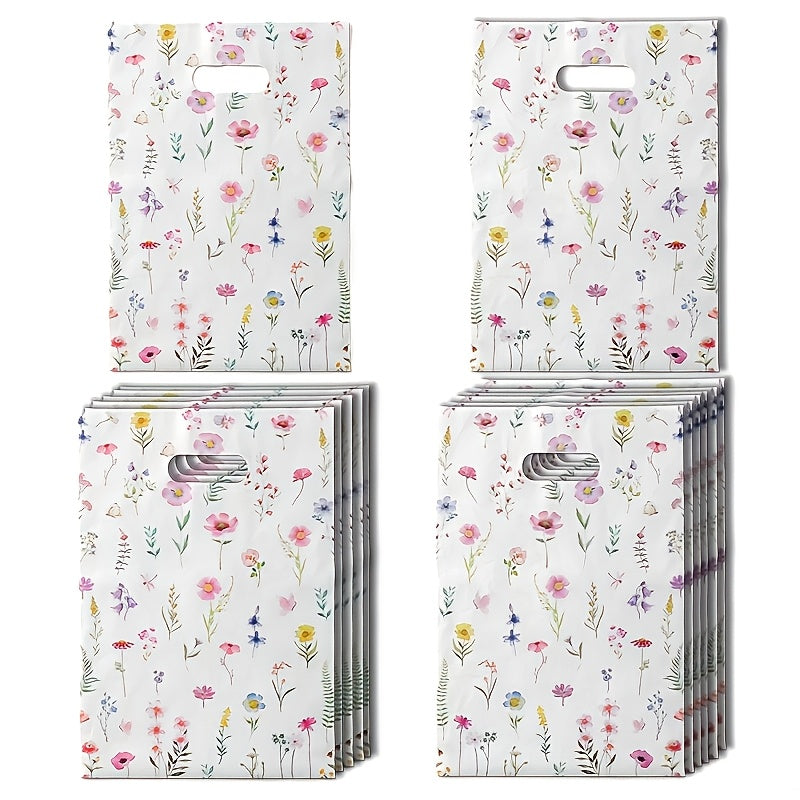 Multicolor Plastic Flower Gift Bag 16cm x 24.89cm Handbag for Gift Packaging