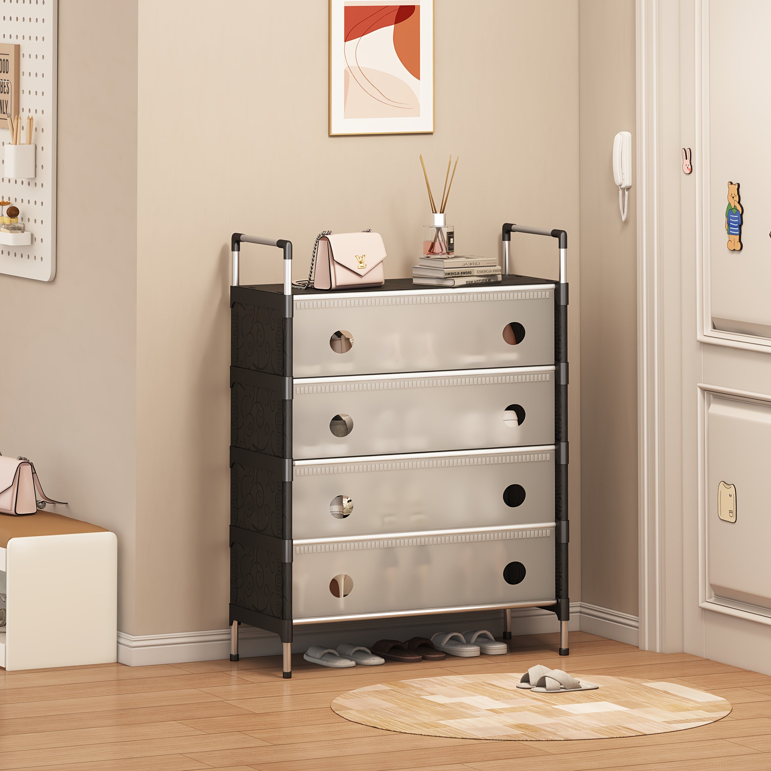 Modern Dustproof Shoe Rack with 4-7 Layers for Home Storage and Organization