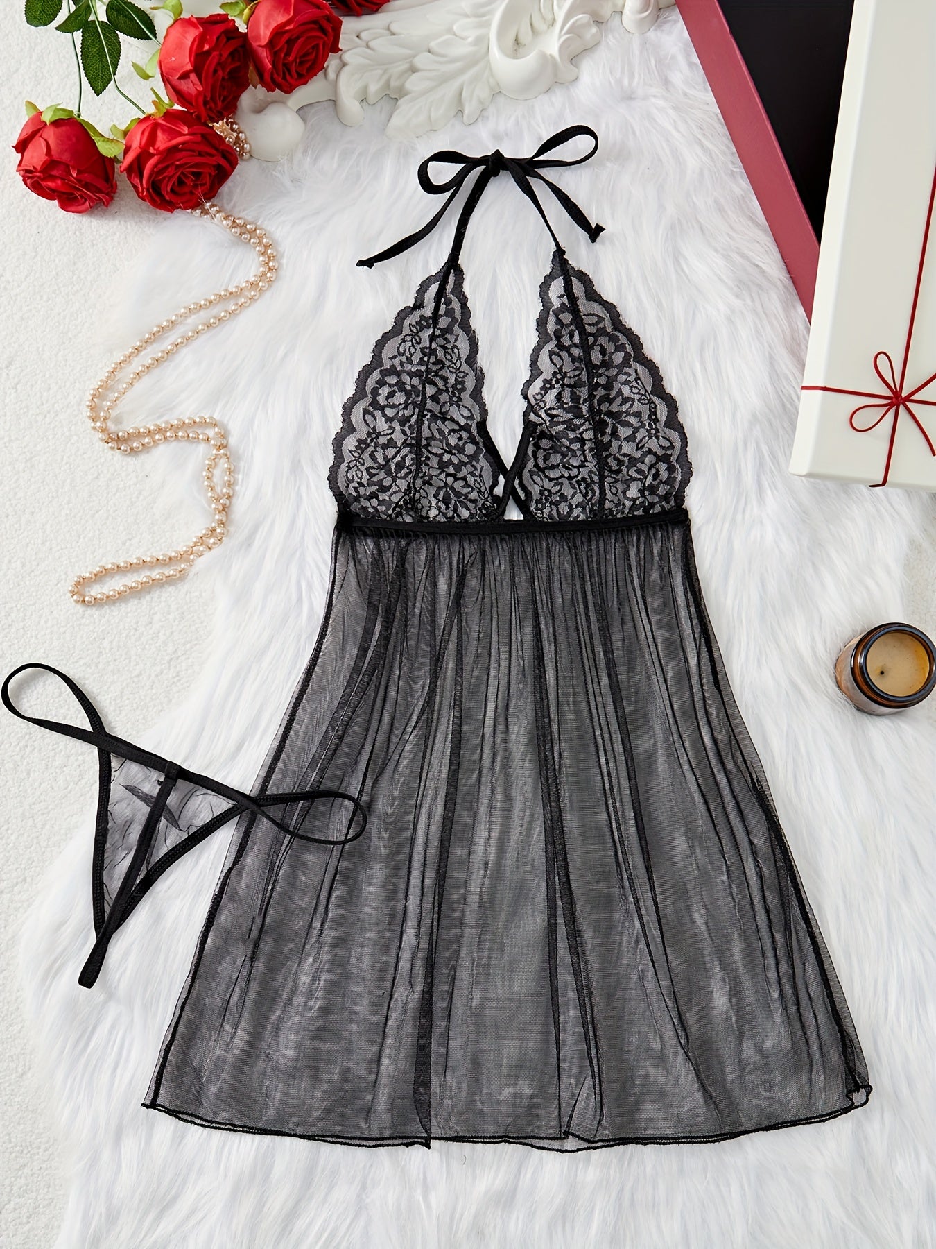 Seductive Women's Lingerie Set with Thong and Panties