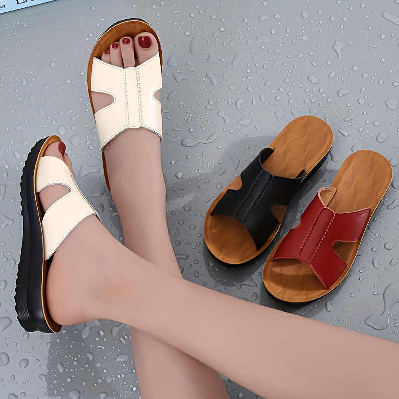 Women's Open Toe Slide Shoes Comfortable Casual Summer Outdoor