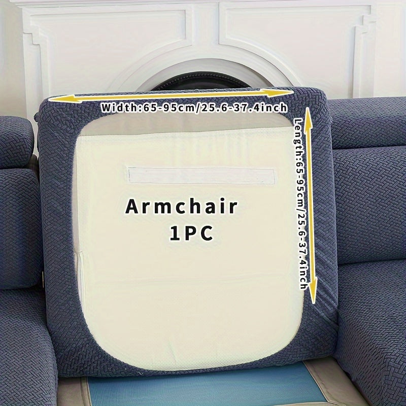 Серый флисовый чехол для дивана, подходящий для всех сезонов, эластичный и защитный для домашнего использования.