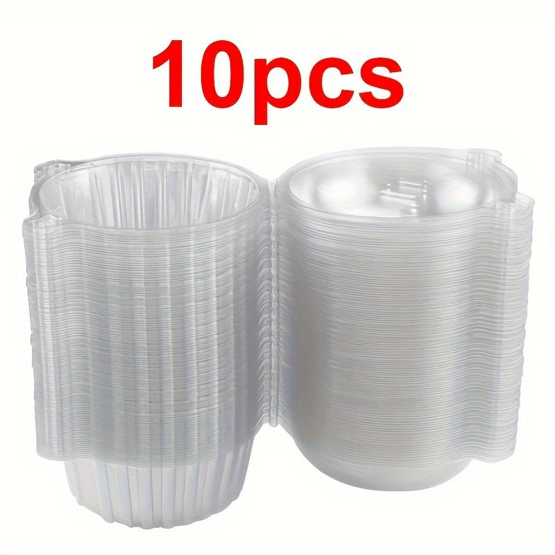 Disposable Clear Plastic Cupcake Containers with Flip Top Closure, 10 20 30 Pack
