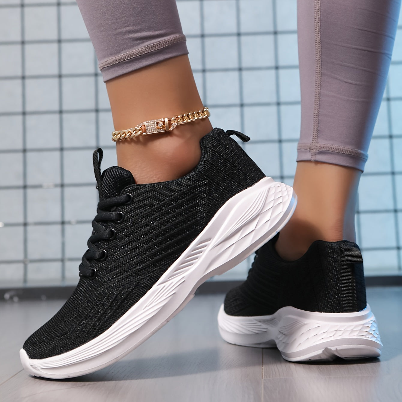 Zapatillas transpirables de mujer, casuales, de lona, con cordones, para exteriores, ligeras, de caña baja, deportivas