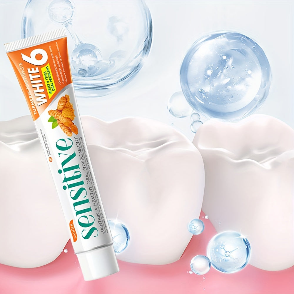 Two Pieces Turmeric Toothpaste for Fresh Breath Whitening 100g