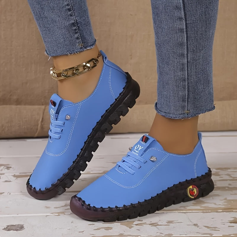 Women's Casual Sneakers Solid Color Slip-On Walking Shoes