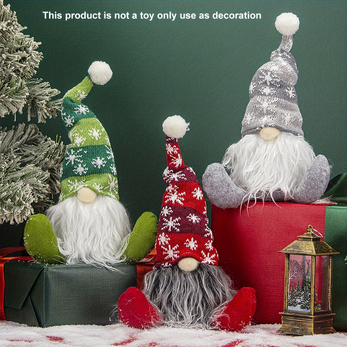 Christmas Scene Decoration with Old Man Snowflake Hat and Props
