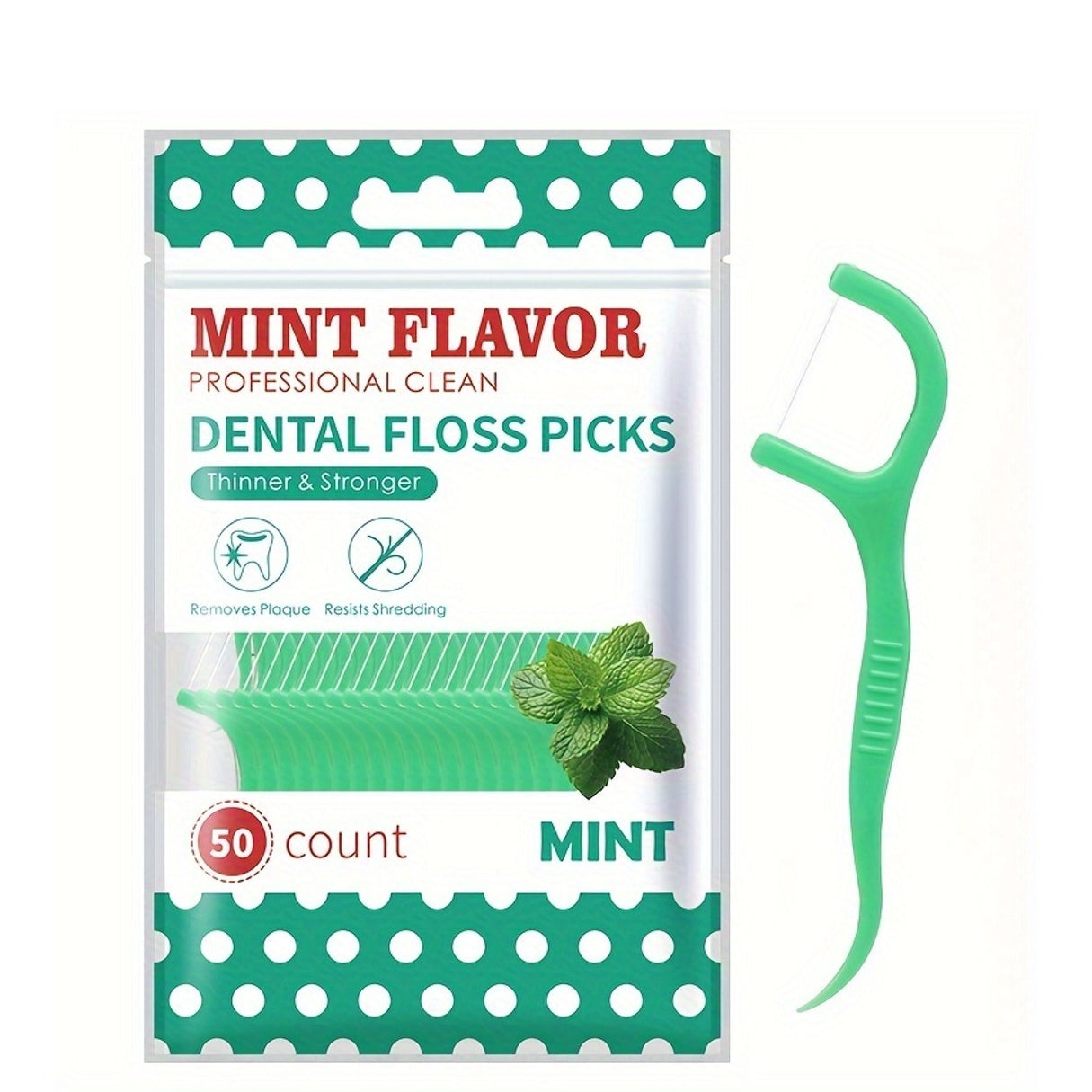 Mint Flavored Dental Flosser Picks Deep Cleaning Travel Oral Care