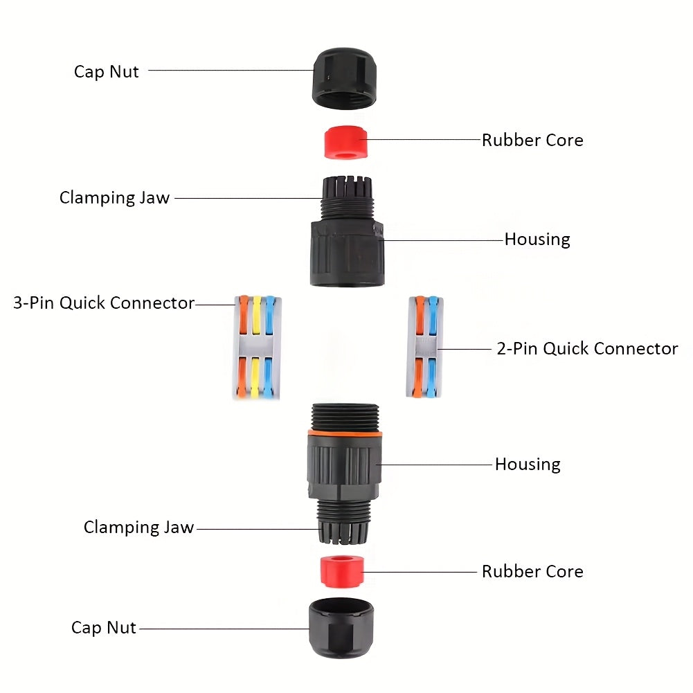 Cable Connector Quick Connection Terminal, 5.08cm, Outdoor LED Light, No Welding