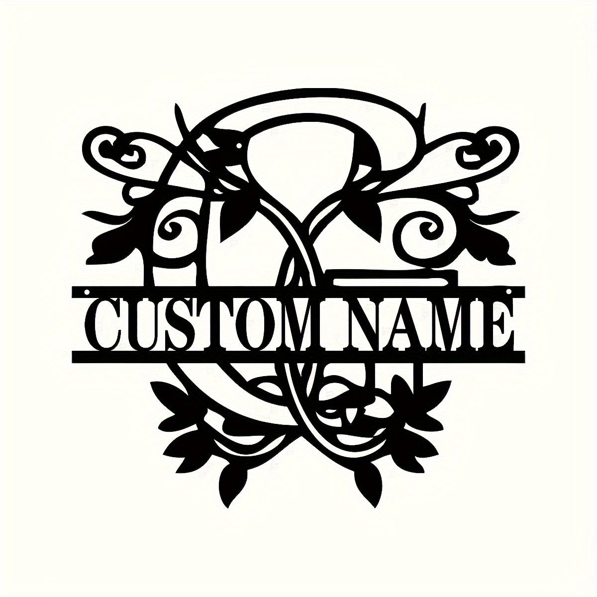 Shaxsiylashtirilgan Metall Devor San'ati - Bo'lingan Lala Monogram Dizayni - Moslashtiriladigan Temir Oila Ismi Belgisi, Uyga Ko'chish, Rojdestvo, Thanksgiving, Bitiruv va 4-Iyul Sovg'alari uchun Mukammal