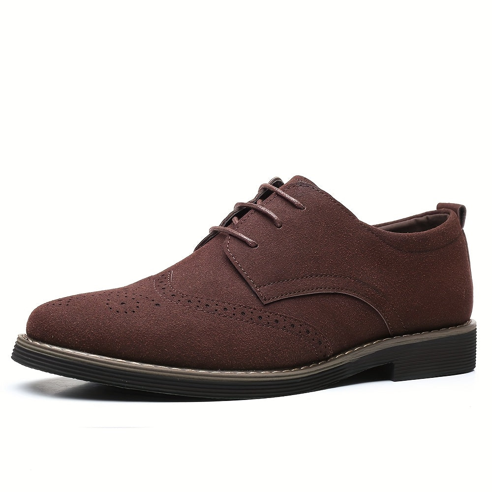 Men's Casual Leather Lace-Up Shoes for Business and Walking Durable Soft Soles