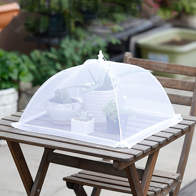 White Mesh Food Cover for Picnics and Travel Protects Food from Insects Dust