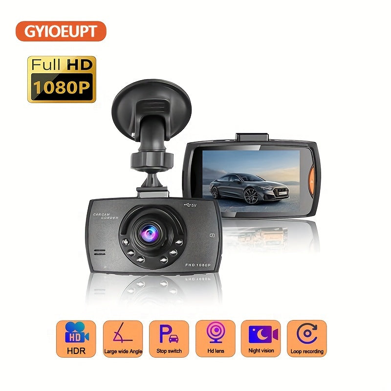 Cámara frontal de coche en HD 1080P, gran angular, visión nocturna, grabación en bucle