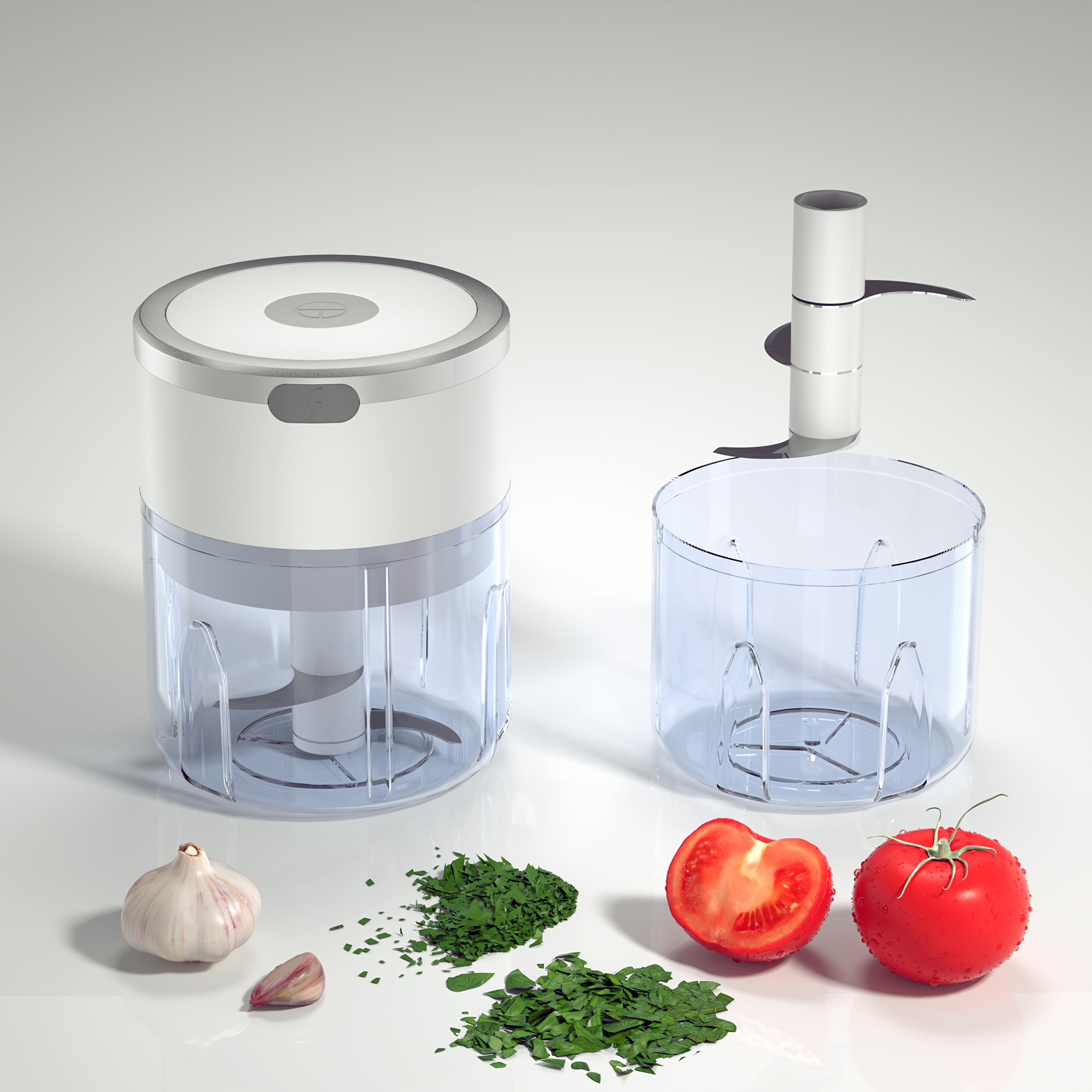 Kompakt simsiz elektr garlic maydalagich 300ml USB bilan qayta zaryadlanadigan 1200 RPM BPA-siz pichoq