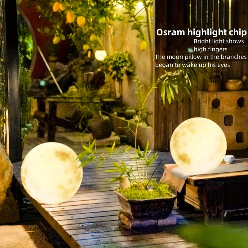 Luces de luna LED alimentadas por energía solar para jardín exterior patio con control remoto