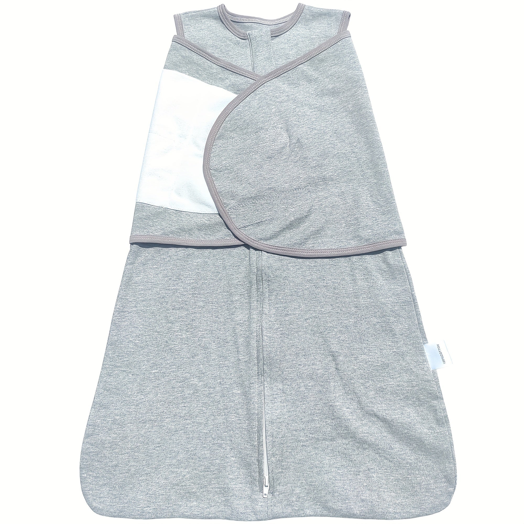Saco de dormir para bebé gris, arrullo dividido, manta vestible para 6-12 meses, todas las estaciones
